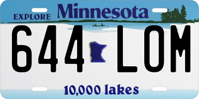 MN license plate 644LOM