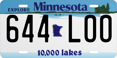 MN license plate 644LOO