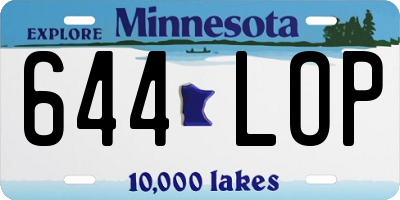 MN license plate 644LOP