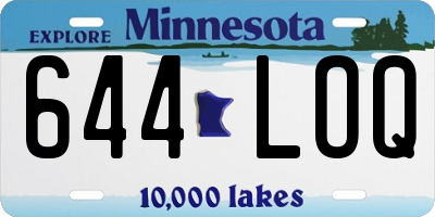 MN license plate 644LOQ