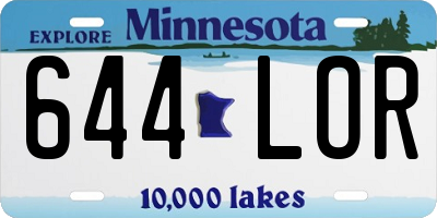 MN license plate 644LOR
