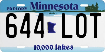 MN license plate 644LOT