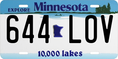 MN license plate 644LOV