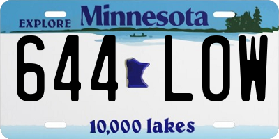 MN license plate 644LOW