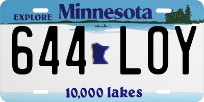 MN license plate 644LOY