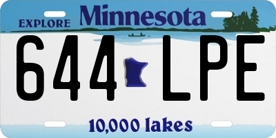MN license plate 644LPE