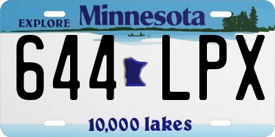 MN license plate 644LPX