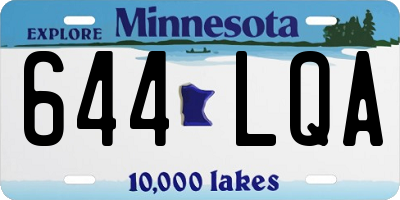 MN license plate 644LQA