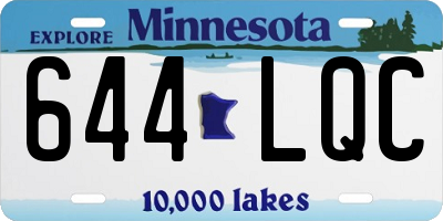 MN license plate 644LQC