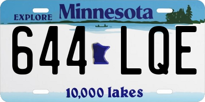 MN license plate 644LQE