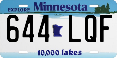 MN license plate 644LQF