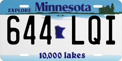 MN license plate 644LQI