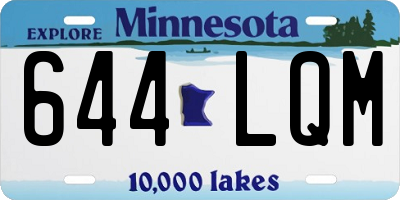 MN license plate 644LQM