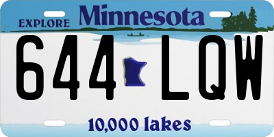 MN license plate 644LQW