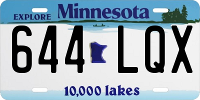 MN license plate 644LQX