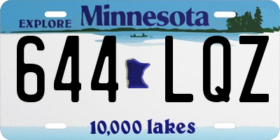 MN license plate 644LQZ