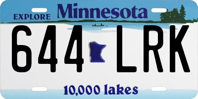 MN license plate 644LRK