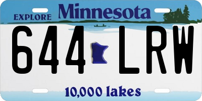 MN license plate 644LRW