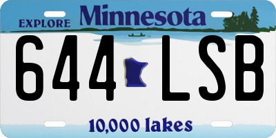 MN license plate 644LSB