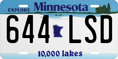 MN license plate 644LSD