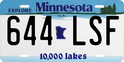 MN license plate 644LSF
