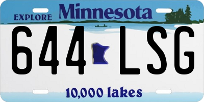 MN license plate 644LSG
