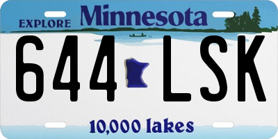 MN license plate 644LSK