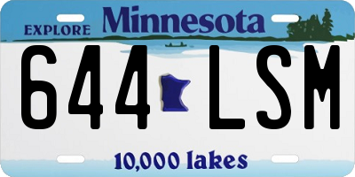 MN license plate 644LSM
