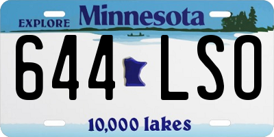 MN license plate 644LSO