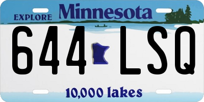 MN license plate 644LSQ
