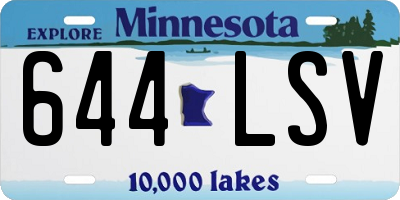 MN license plate 644LSV