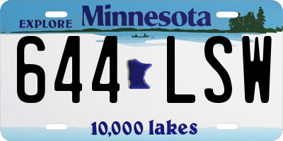 MN license plate 644LSW