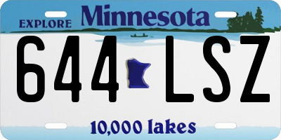 MN license plate 644LSZ