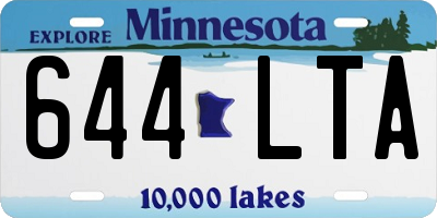 MN license plate 644LTA