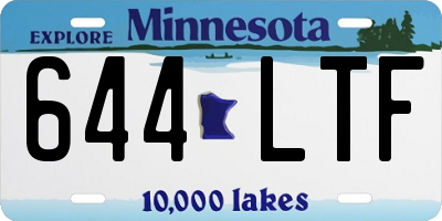 MN license plate 644LTF