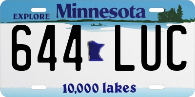 MN license plate 644LUC