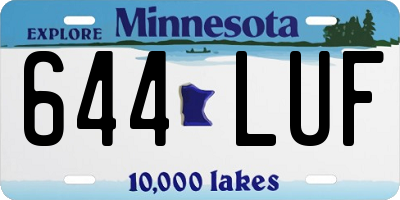 MN license plate 644LUF