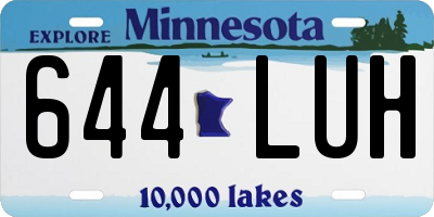 MN license plate 644LUH