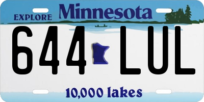 MN license plate 644LUL