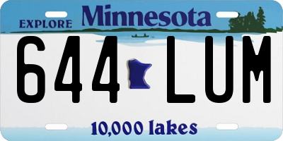 MN license plate 644LUM