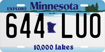 MN license plate 644LUO