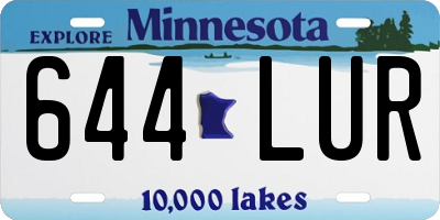 MN license plate 644LUR