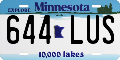 MN license plate 644LUS