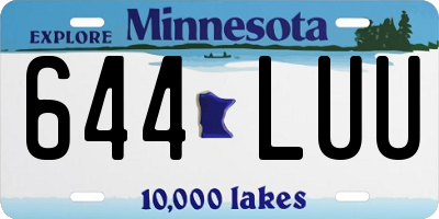 MN license plate 644LUU