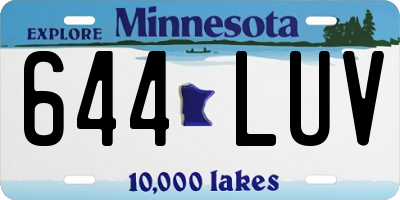 MN license plate 644LUV