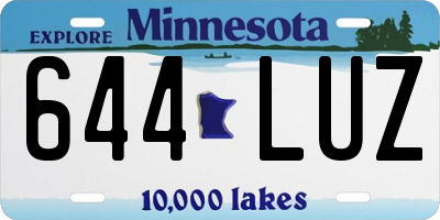 MN license plate 644LUZ