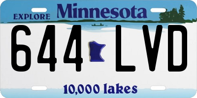 MN license plate 644LVD