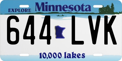 MN license plate 644LVK