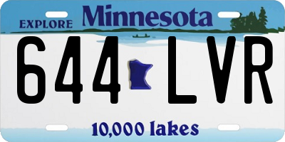 MN license plate 644LVR