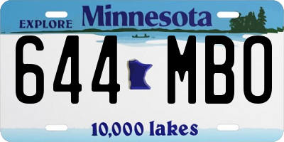 MN license plate 644MBO